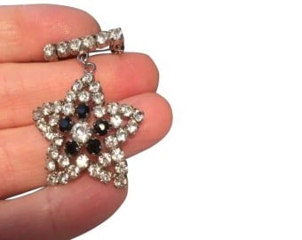 French Jet Star Pendant Brooch
