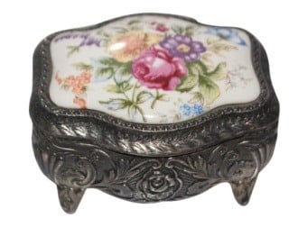 Metal With Enamel Box